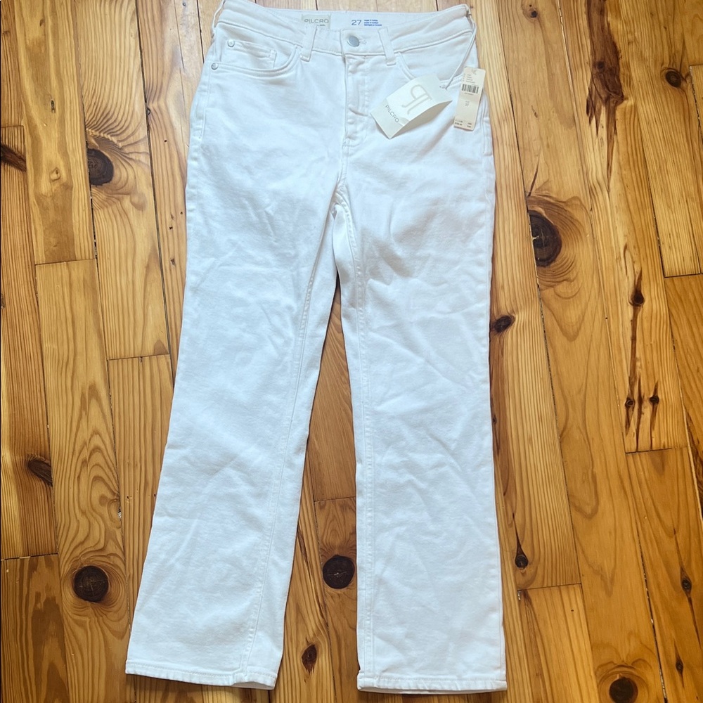 Pilcro Women's Straight Leg White Jeans NWT